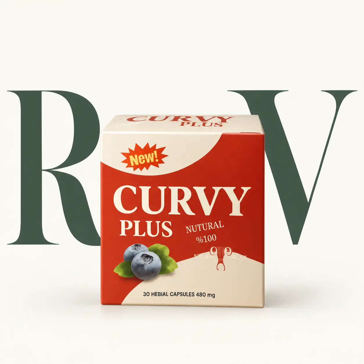 Curvy – مكمل غذائي نباتي (30 كبسولة) — عبوة المنتج